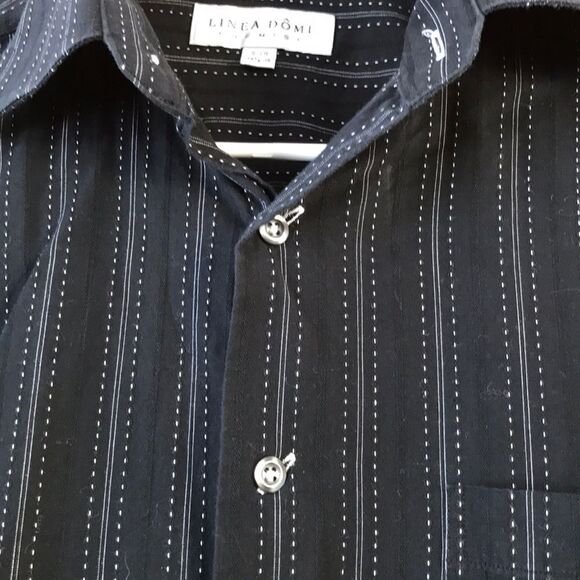Linea Dome black/ white stitch stripe button shirt - Picture 2 of 8